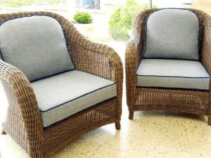 outdoor curved backrest cushions with piping